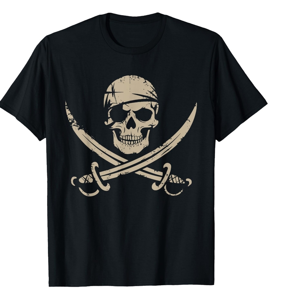Black Skull and Crossbones Men's T-Shirt